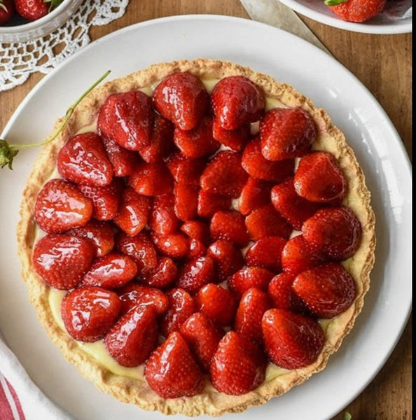 Canada Day strawberry cheesecake pie