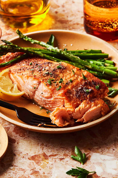The Best Salmon Ever served with Roasted Asparagus (GF)