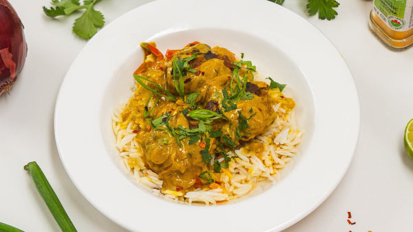 NEW Thai Chicken Meatballs served with Prepared Sushi Rice