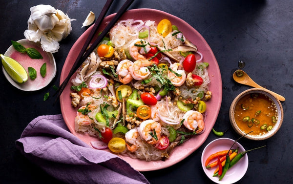 Thursday- Cold Noodle Thai Salad with Shrimp and Chicken (GF)