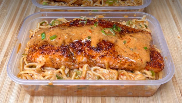 NEW Creamy Spicy Salmon Ramen (MEAL PREP FAV)