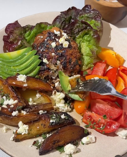 NEW Greek Burger and Fries Protein Bowl (GF)