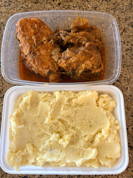 Ready to Eat Bone Broth Smothered Chicken served with Mashed Potatoes (serves 2)