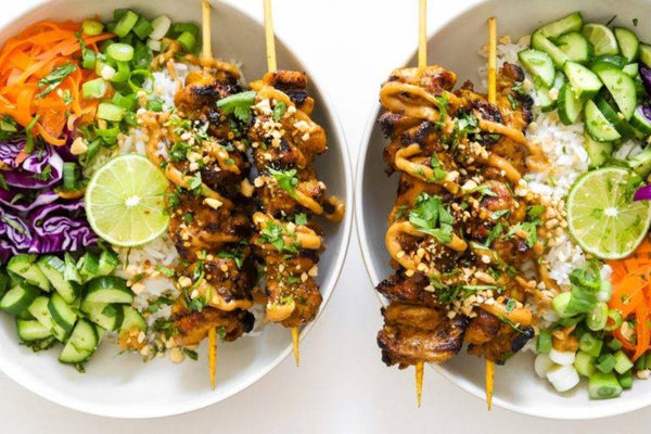 NEW Chicken Satay Spring Roll Bowls (GF)