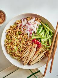 Cold Sesame Peanut Noodles with Smoked Tofu