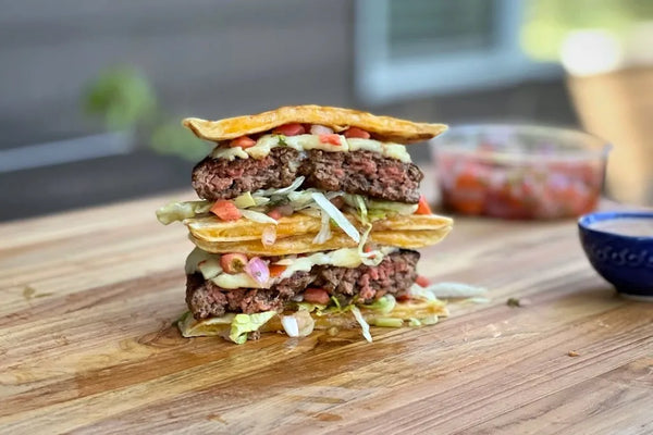 NEW Quesadilla Burger served with Roasted Yellow Potatoes