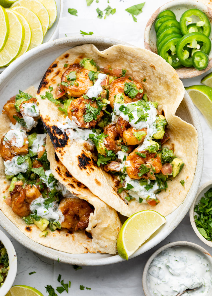 Monday- Shrimp Tacos served with tomato and avocado salsa and cilantro sour crema