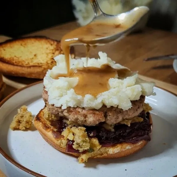 NEW Thanksgiving Turkey Burger with Mashed potatoes and gravy