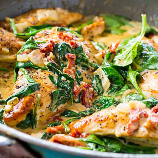 Tuesday-Creamy Tuscan Chicken with Brocolli  (GF)