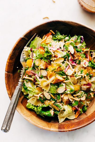 Sesame Chicken Pasta Salad with Ginger Dressing