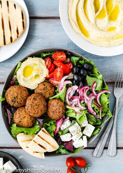 The Felafel Salad Bowl with tahini dressing (ready to eat) V