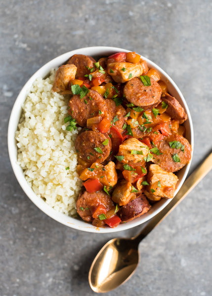 Skillet Chicken and Sausage Jambalaya with choice of rice (GF)