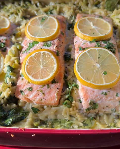 ONE-PAN Salmon and Orzo Dinner