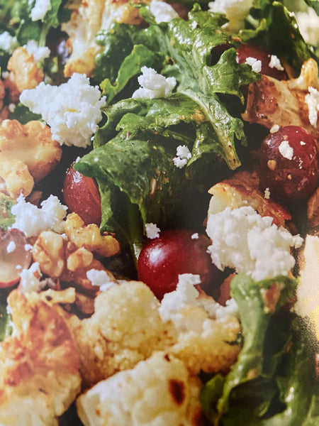 Roasted Cauliflower and Mixed green Salad with Cider vinaigrette (GF)