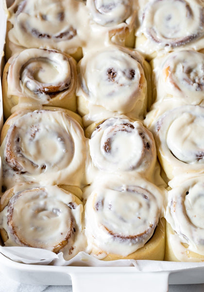 Homemade Ready to Bake Cinnamon Rolls with Cream Cheese Icing (4 large)