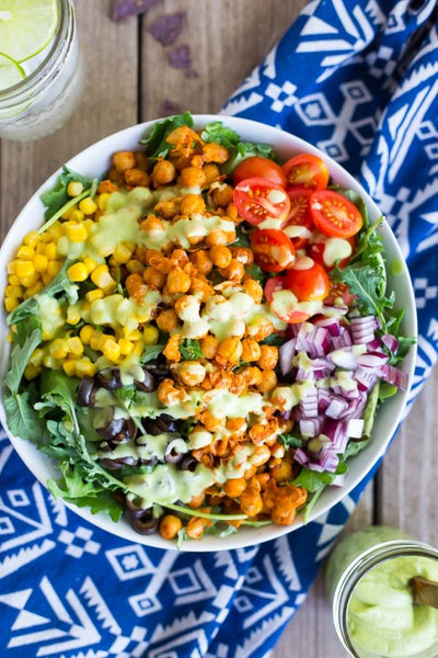 Roasted Chicken Taco Salad with Cilantro Cumin vinaigrette (GF, MEAL PREP FAV)