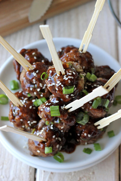 Asian Meatballs with Pickled Veggies and Jasmine Rice