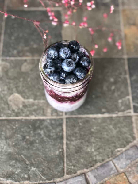 Vanilla Blueberry Greek yogurt and Chia Pudding (GF)