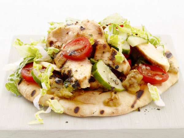 Chicken Salad Pitas with Baba Ghanoush