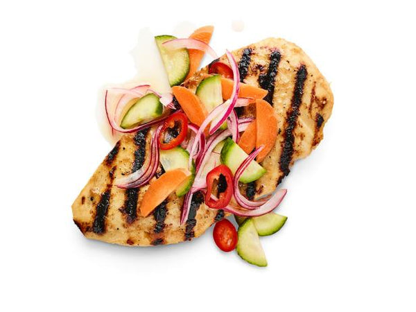 NEW Ginger Miso Chicken with Quick pickles served with Warm Three Bean Salad (GF)