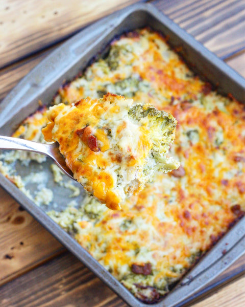 Wild Caught Cod served with Keto Loaded Cauliflower Broccoli  Bake