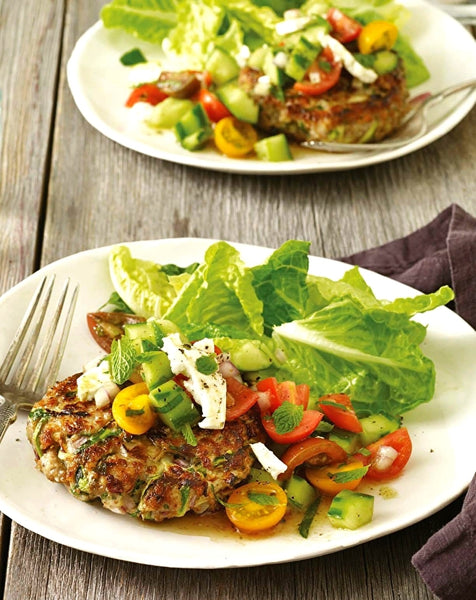 Naked Chicken Burgers served with Salad